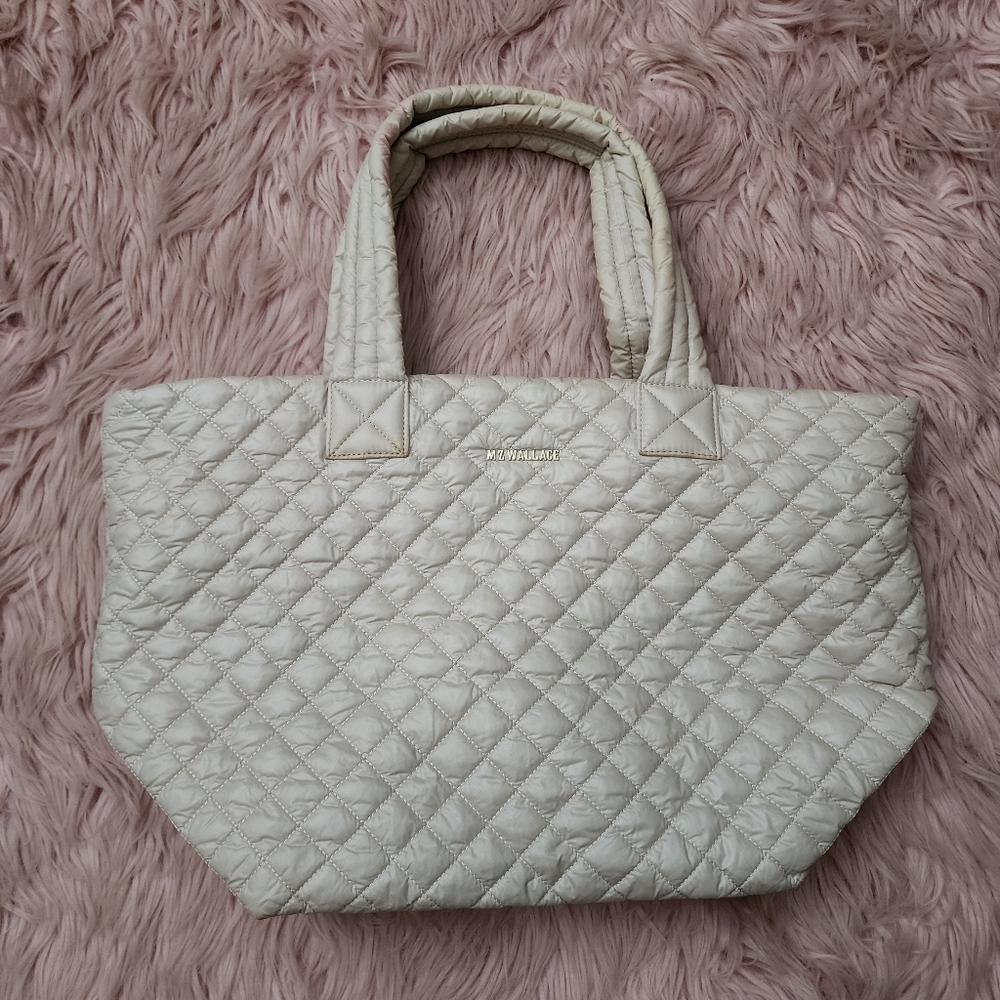 MZ Wallace Cream Quilted Tote
